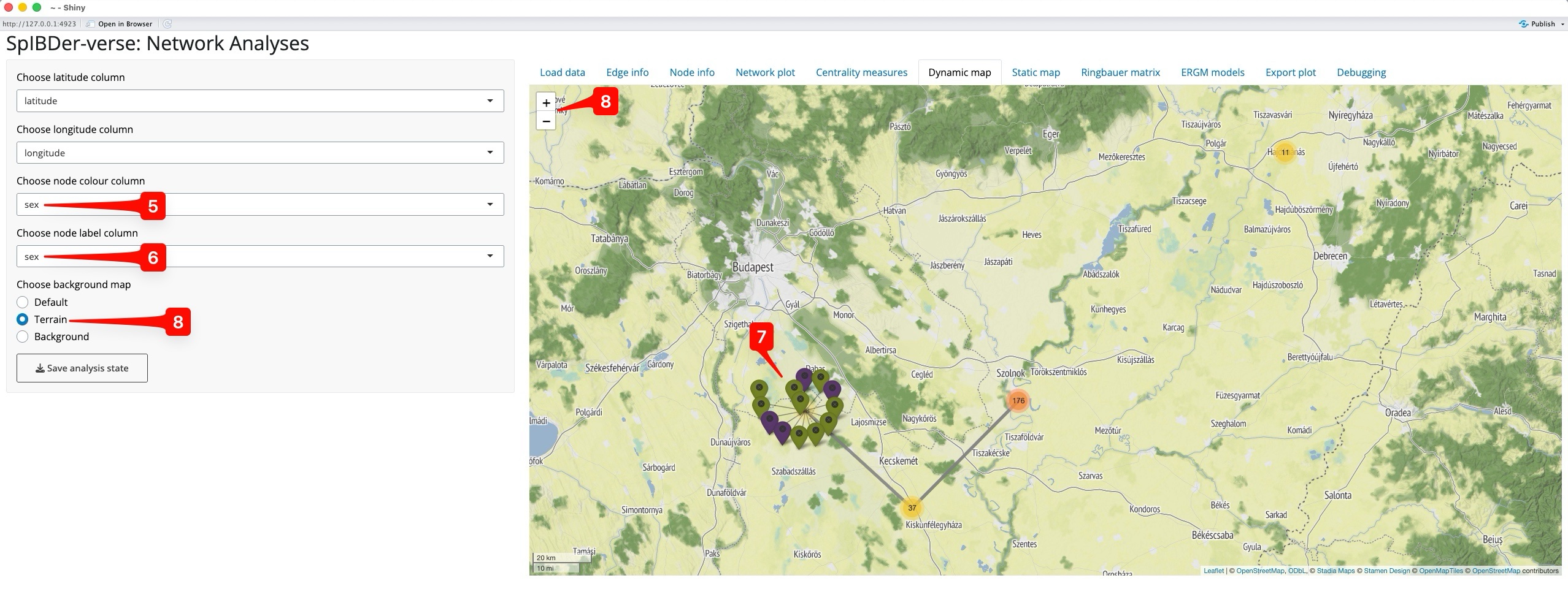 Figure 13: Dynamic map Tab - Zooming in.