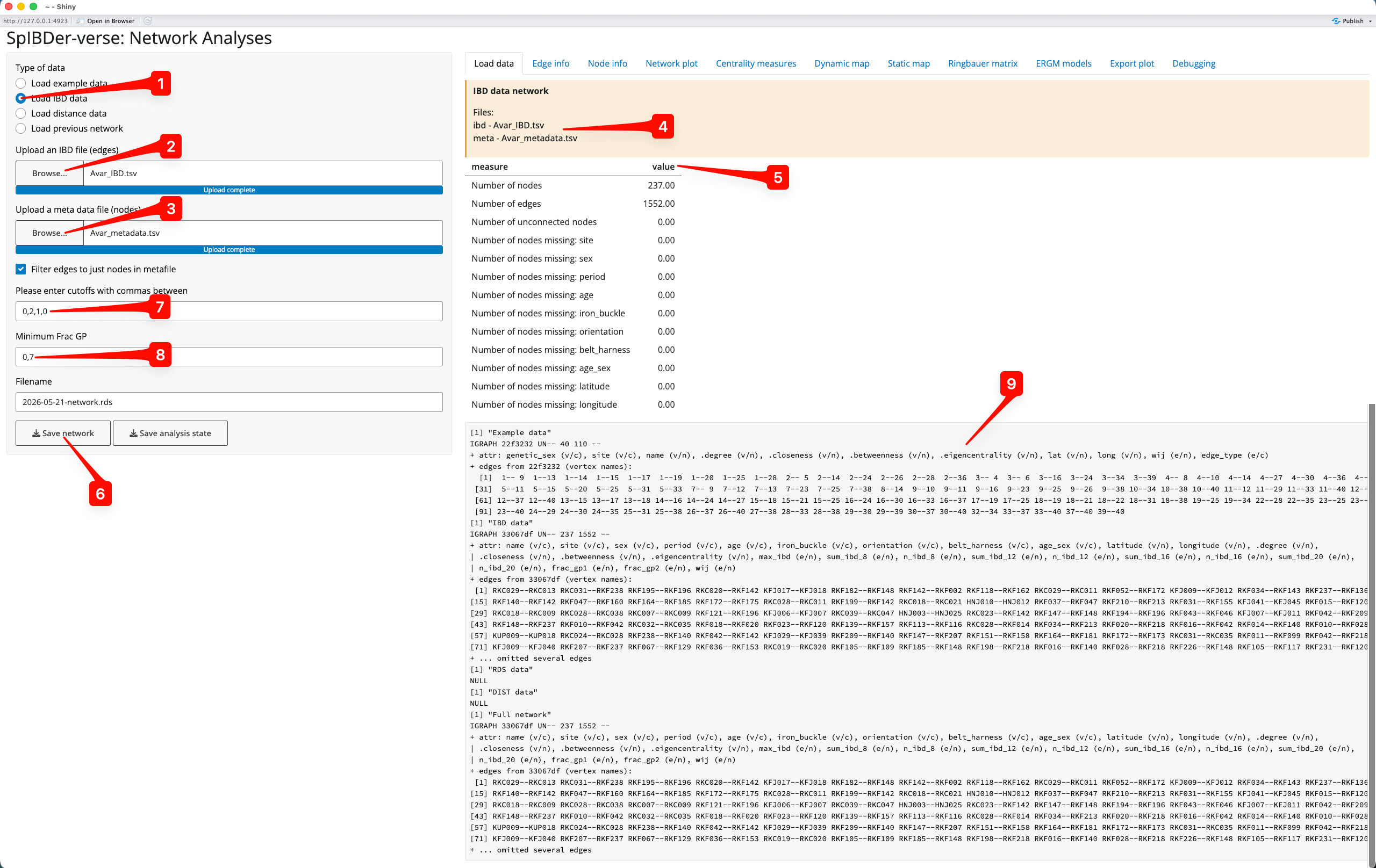 Figure 2: Load Data Tab - Load IBD data mode.