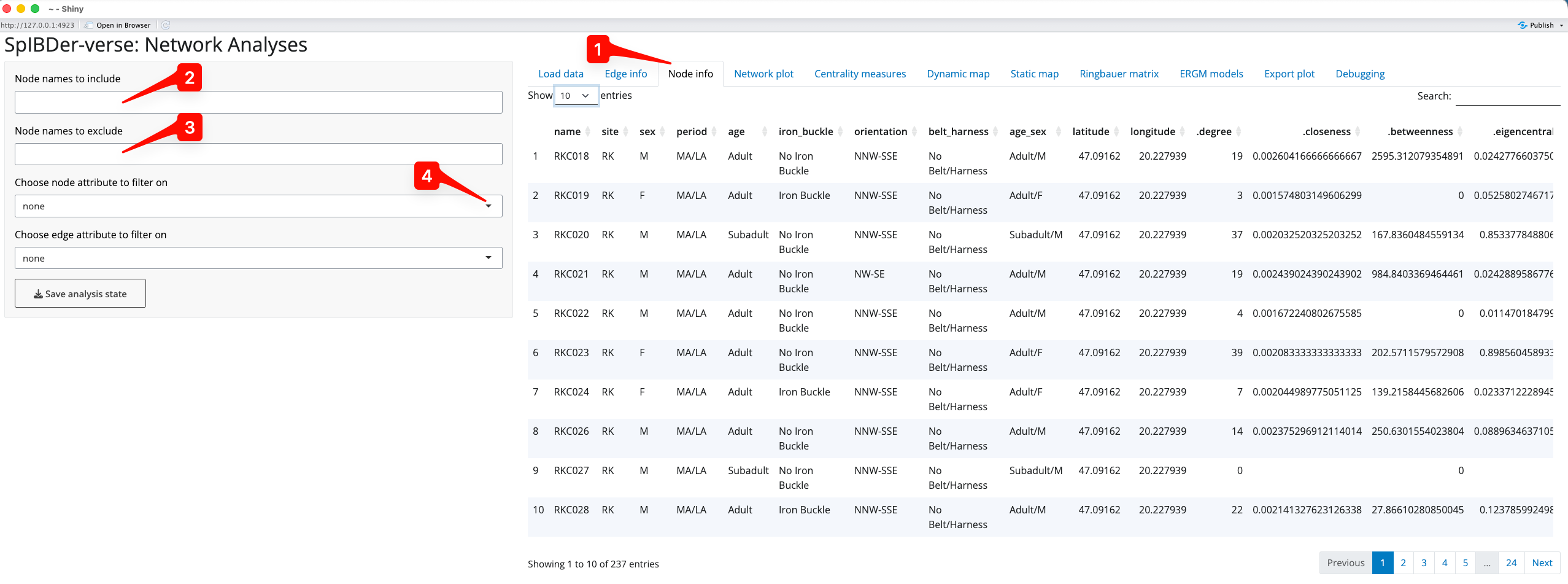 Figure 6: Node Info Tab.