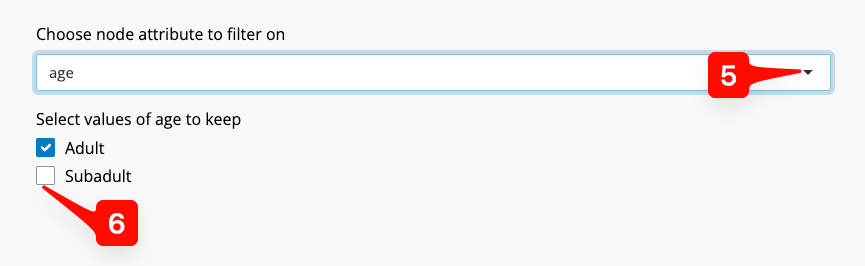 Figure 7: Node Info Tab - setting an node inclusion or exclusion.