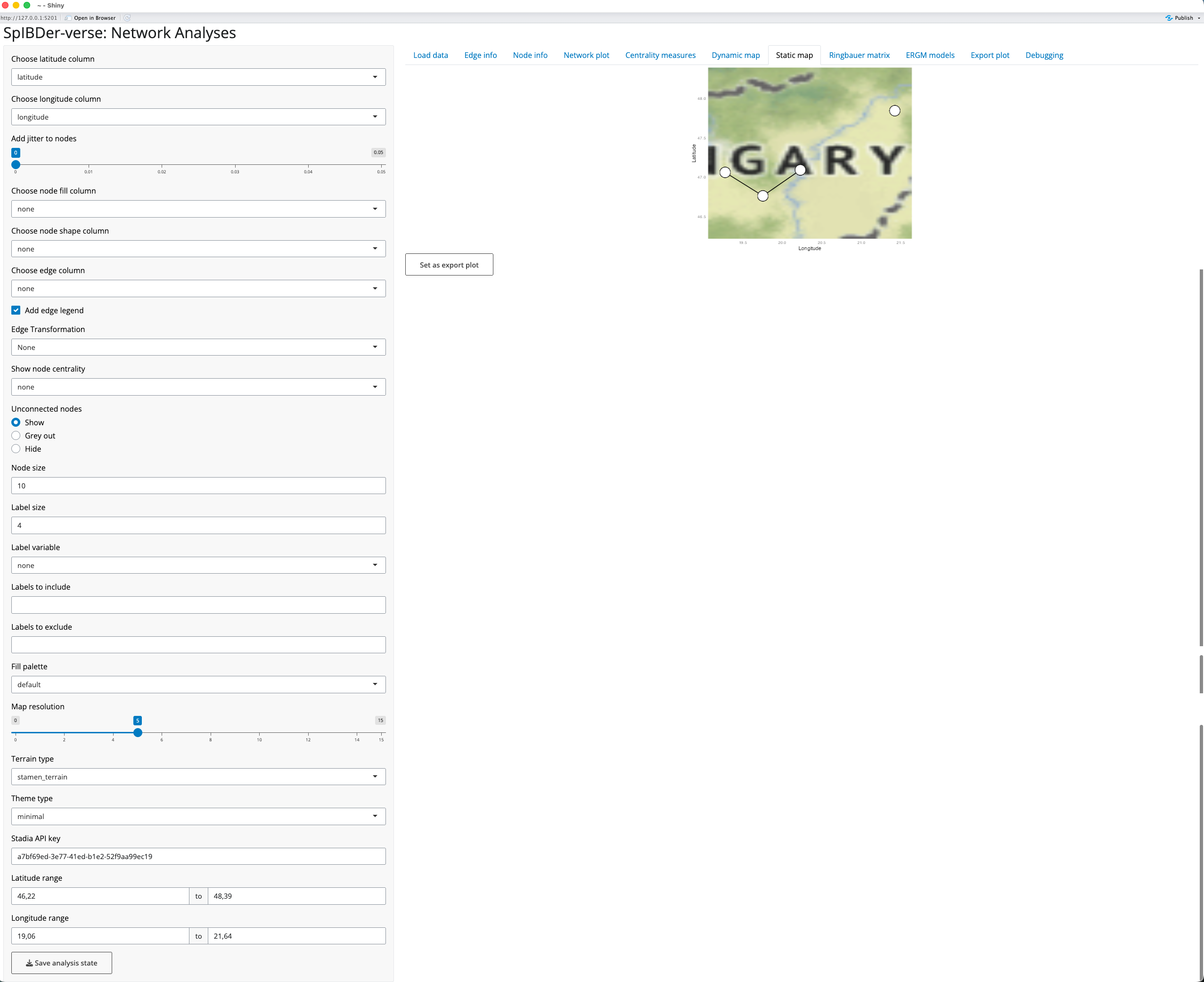 Figure 13: Static map Tab.